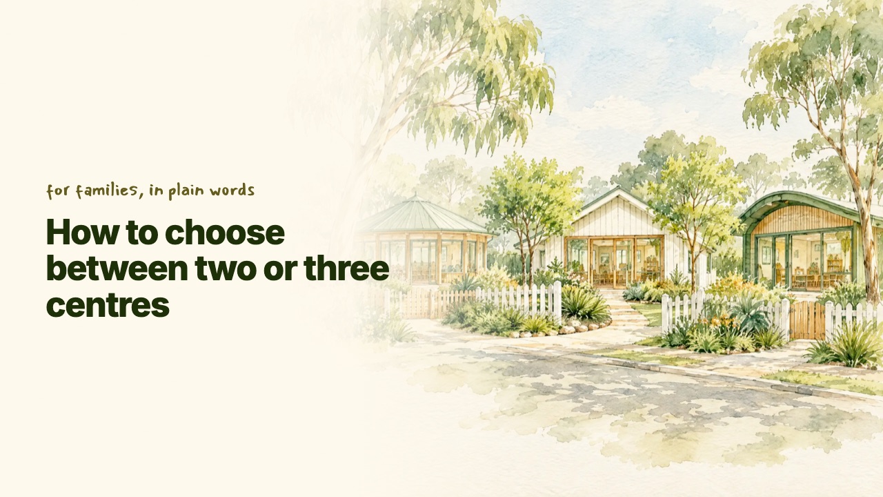 Title card of the video How to choose between two or three centres, coming soon