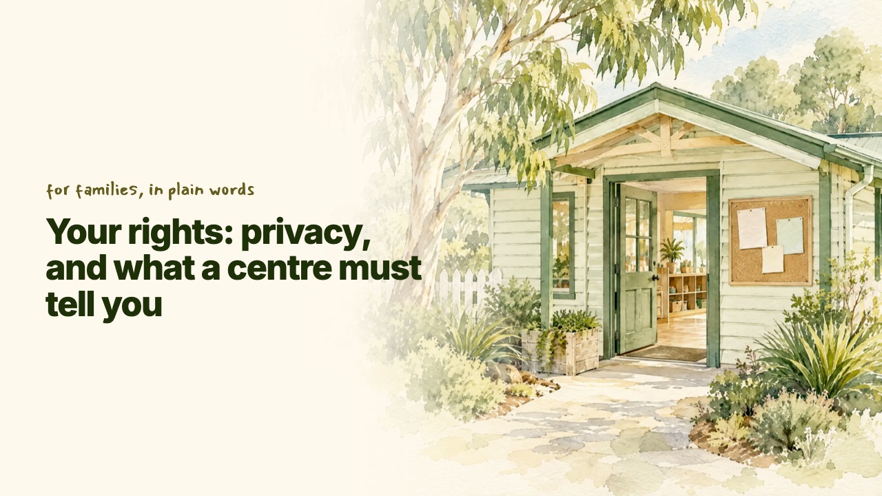 Title card of the video Your rights: privacy, and what a centre must tell you, coming soon