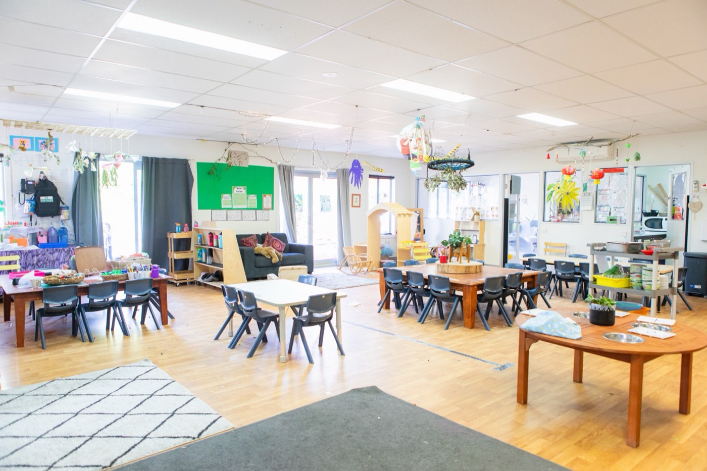 An early learning room prepared for the day