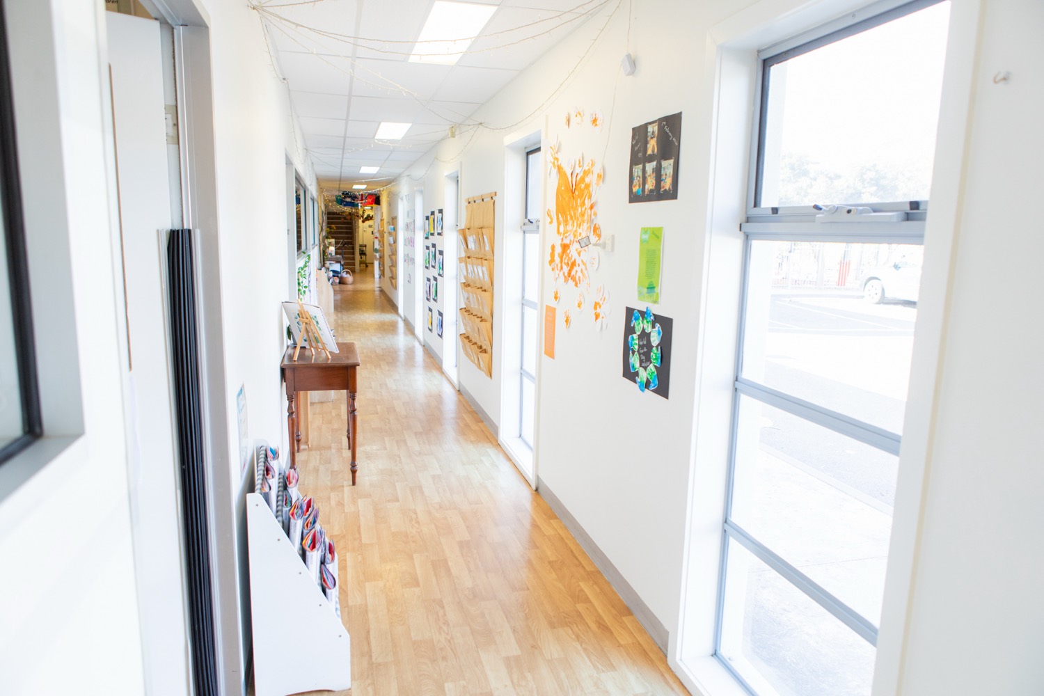 The entrance corridor of an early learning centre