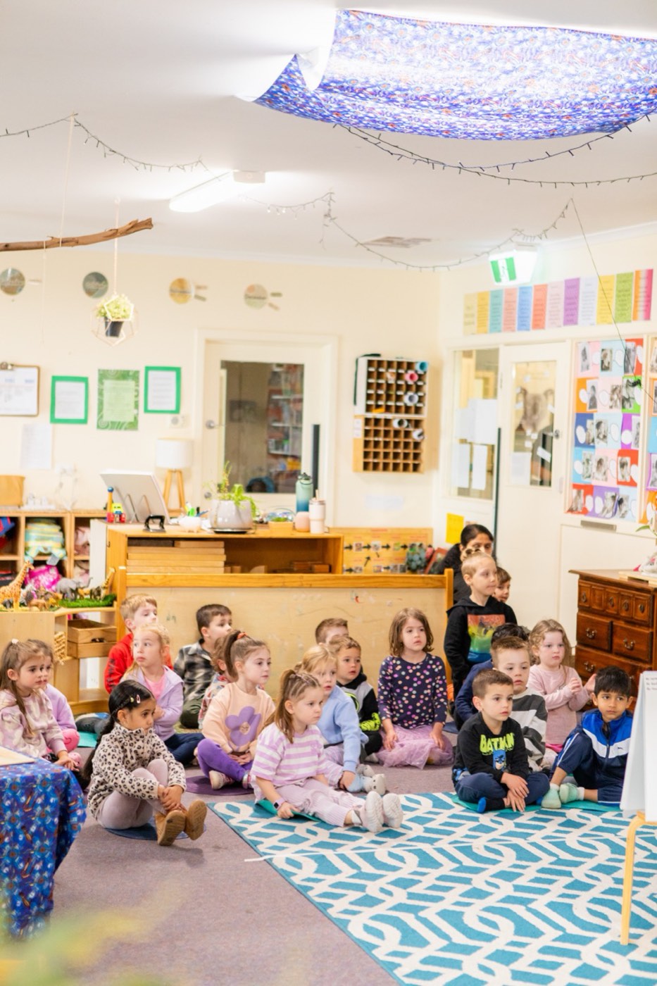 Children and educators together during a group session